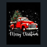 Vintage Merry Christmas Red Truck Xmas Tree Family Poster<br><div class="desc">Vintage Merry Christmas Red Truck Xmas Tree Family Pajamas</div>