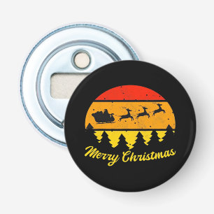 Vintage Merry Christmas Retro Sunset Classic Bottle Opener