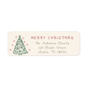 Vintage Merry Christmas Return Address Label