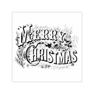 VINTAGE MERRY CHRISTMAS RUBBER STAMP