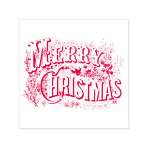 VINTAGE MERRY CHRISTMAS RUBBER STAMP