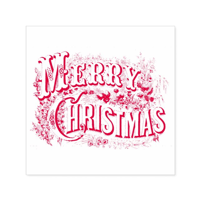 VINTAGE MERRY CHRISTMAS RUBBER STAMP (Design)