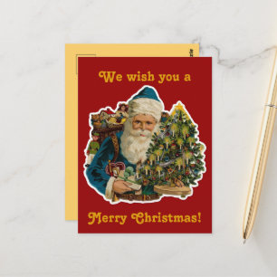 Vintage Merry Christmas Santa Bag of Toys Postcard