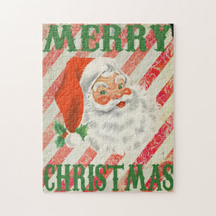 Vintage Merry Christmas Santa Claus Jigsaw Puzzle