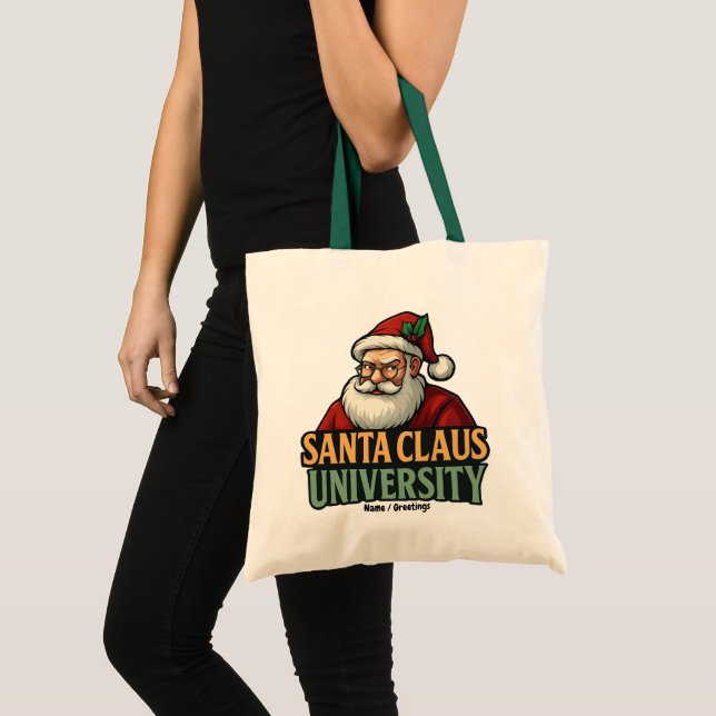  Vintage Merry Christmas Santa Claus University  Tote Bag (Front (Product))