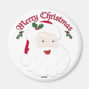Vintage Merry Christmas Santa - script Magnet