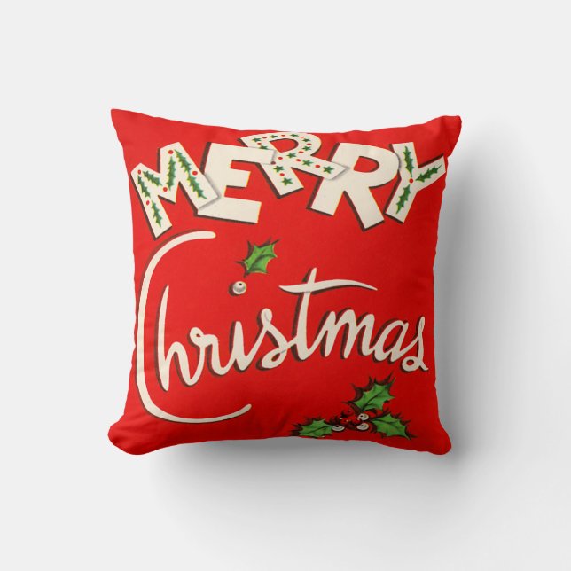 Vintage Merry Christmas Seasonal Pillows (Front)