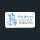 Vintage Merry Christmas Snowman New Address Label<br><div class="desc">Merry Christmas return address label with a pretty vintage Christmas snowman image and the text Merry Christmas in chic handwritten script calligraphy, simply add your family name and address in off-black stylish modern typography. Festive holiday moving announcement for your change of address. Exclusively designed for you by Happy Dolphin Studio....</div>