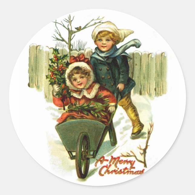 Vintage Merry Christmas Stickers (Front)