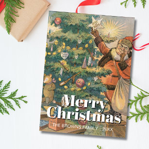 Vintage Merry Christmas Tree Pughe Holiday Card