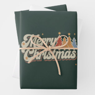 Vintage Merry Christmas Vacation Xmas Holiday Wrapping Paper Sheet