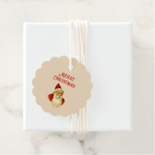 Vintage Merry Christmas Victorian Santa Claus Favour Tags