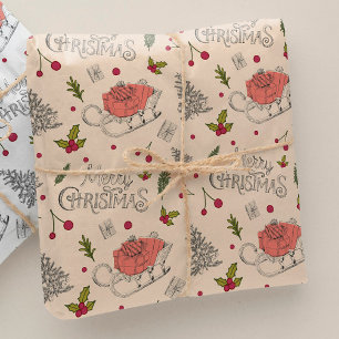 Vintage Merry Christmas Wrapping Paper