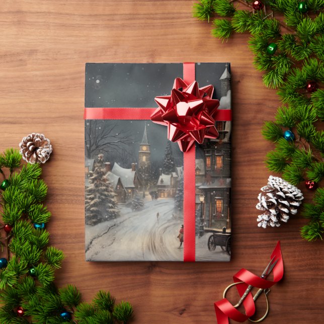 Vintage Merry Christmas Wrapping Paper (Holiday Gift)