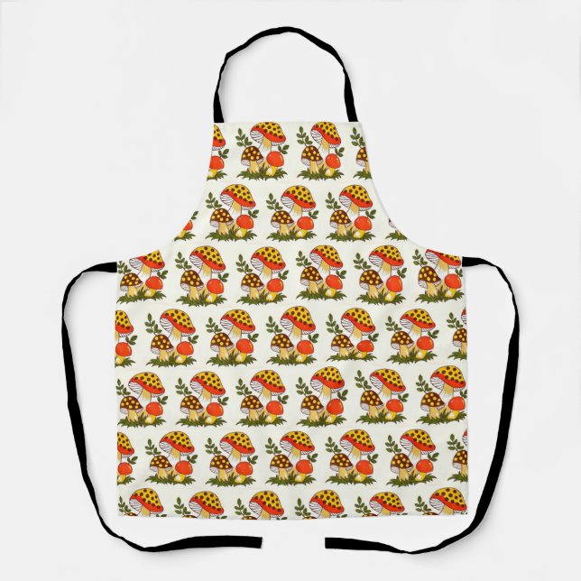 Vintage Merry Mushroom Apron (Front)