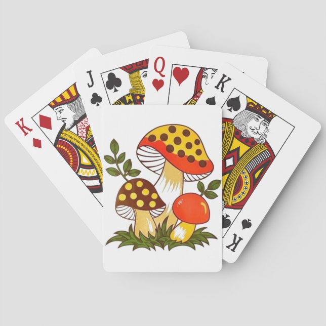 Vintage Merry Mushroom Playing Cards (Back)