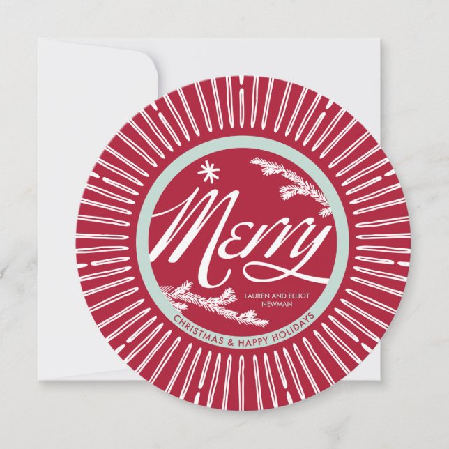 VINTAGE MERRY ROUND HOLIDAY CARD (Front)