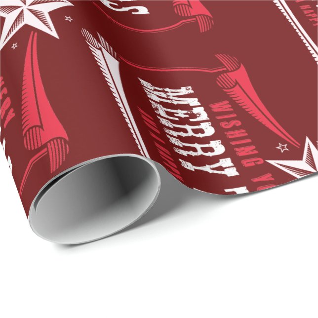 Vintage Merry Texas Christmas Wrapping Paper (Roll Corner)