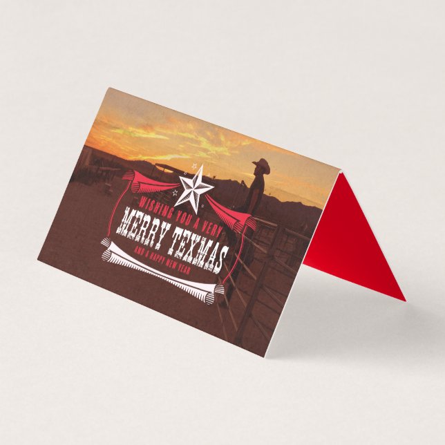 Vintage Merry Texmas Cowboy Christmas Card (Front)