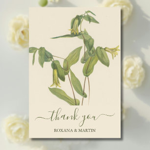 Vintage Merrybells Botanical Watercolor Thanks Card