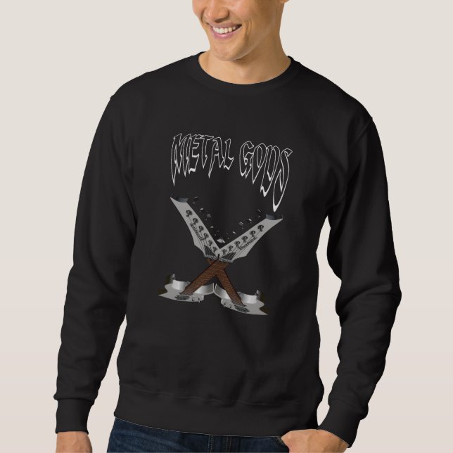 Vintage Metal Axe  Guitar  Sweatshirt (Front)