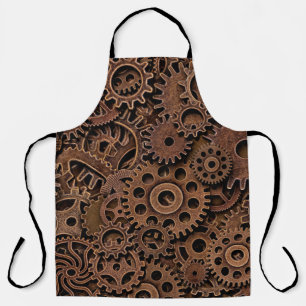 Vintage metal brass gears apron