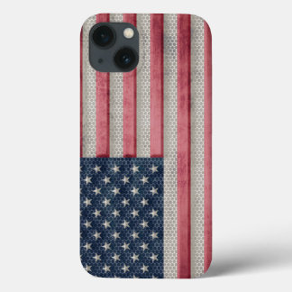 Vintage Metal Flag of United States of America iPhone 13 Case