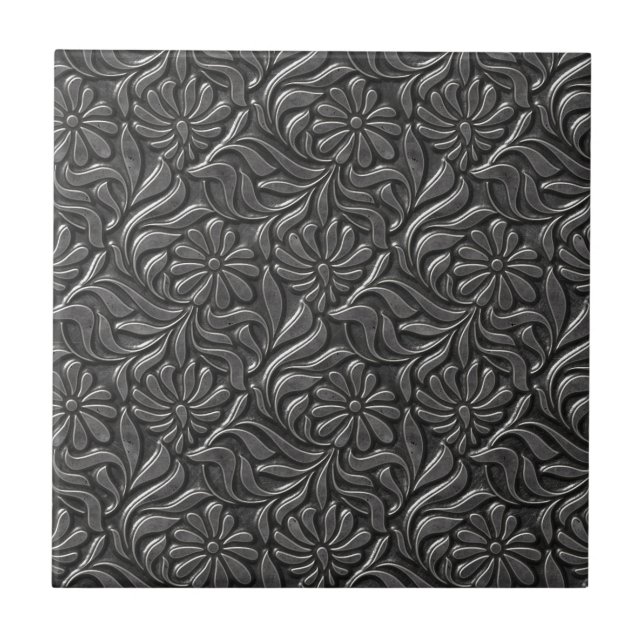 Vintage Metal Flower Wall Tile (Front)