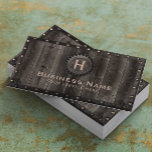Vintage Metal Framed Monogram Elegant Barn Wood Business Card<br><div class="desc">Vintage Metal Framed Monogram Elegant Barn Wood Business Cards.</div>