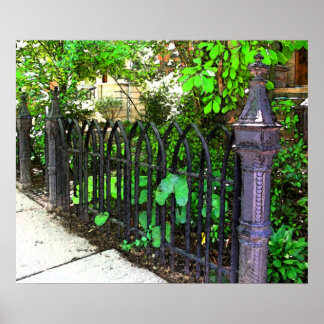 Vintage Metal Garden Fence Poster