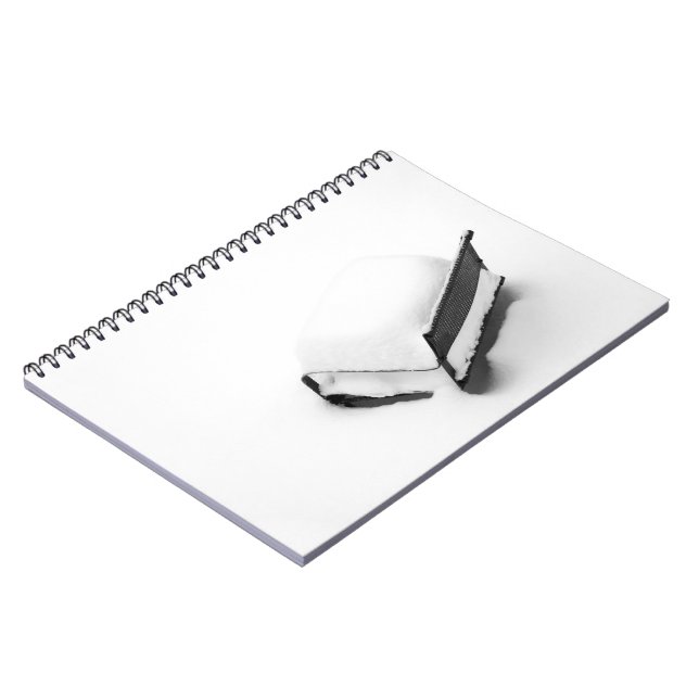 Vintage Metal Lawn Chair Full Of Snow Notebook (Left Side)