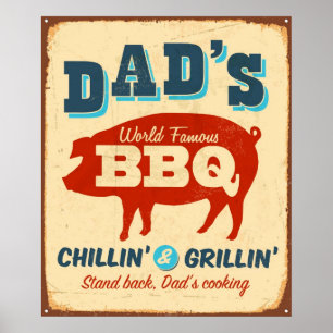 Vintage metal sign - Dad's BBQ