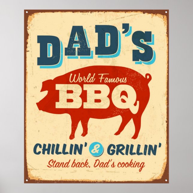 Vintage metal sign - Dad's BBQ (Front)