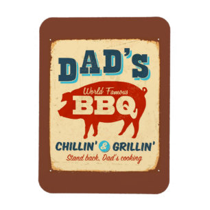 Vintage metal sign - Dad's BBQ Magnet