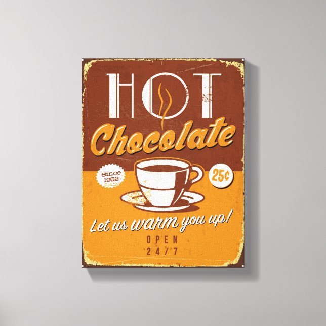 Vintage metal sign - Hot Chocolate (Front)
