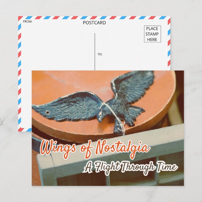 Vintage Metallic Bird Figurine Postcard (Front/Back)