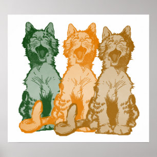 Vintage Mewsical Alley Cat Choir Poster
