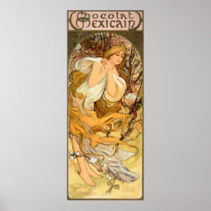 Vintage Mexican Chocolate Advertisement Poster