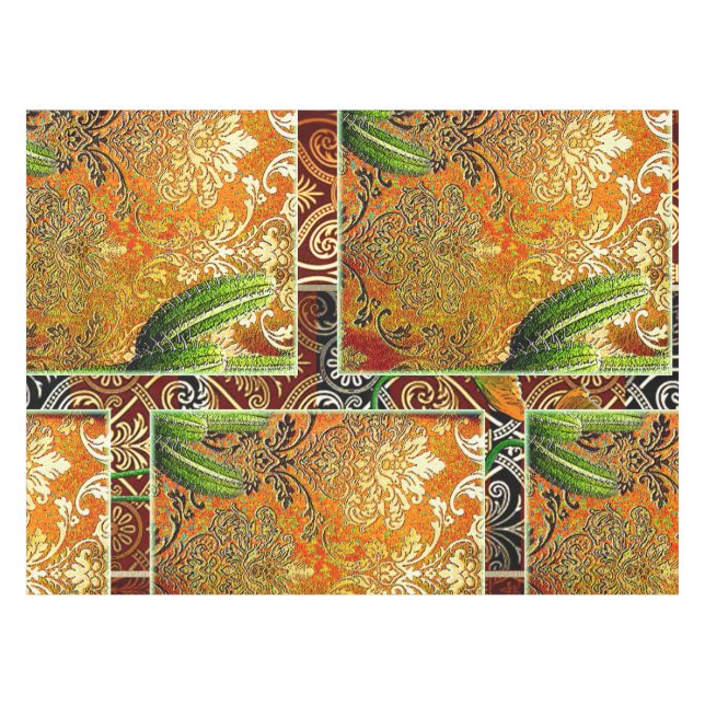 Vintage Mexican Desert Cactus Tablecloth (Front (Horizontal))