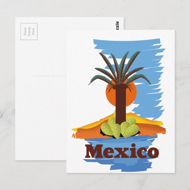 Vintage mexican Palm cartoon Postcard (Front/Back)