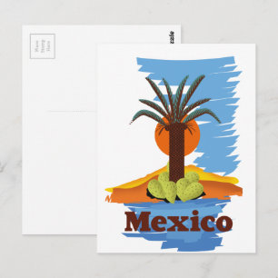 Vintage mexican Palm cartoon Postcard