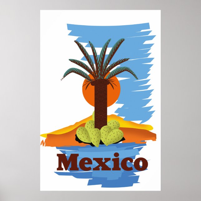 Vintage mexican Palm cartoon Poster (Front)