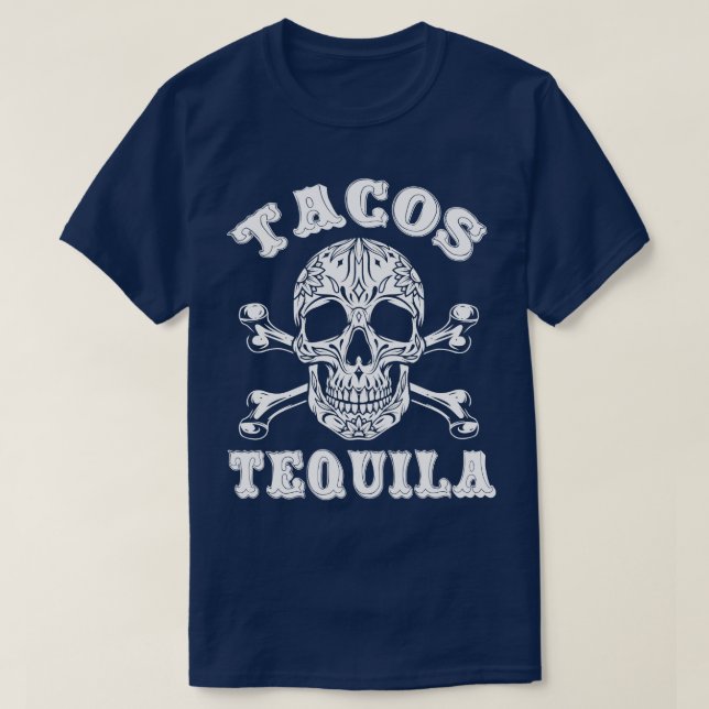 Vintage Mexican Tacos and Tequila T-Shirt (Design Front)