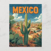Vintage Mexico Cactus Travel 