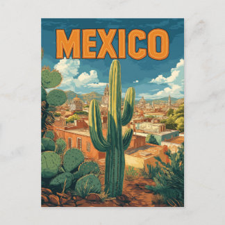 Vintage Mexico Cactus Travel Postcard