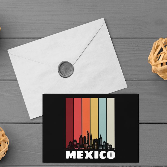 Vintage Mexico CDMX Cityscape Retro Sunset Postcard (retro sunset mexico cdmx postcard)