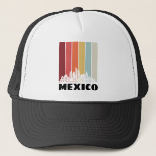 Vintage Mexico CDMX Cityscape Retro Sunset Trucker Hat