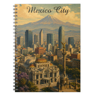 Vintage Mexico City CDMX Retro Travel Notebook