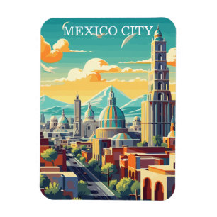 Vintage Mexico City Mexico Travel Souvenir Magnet