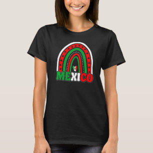 Vintage Mexico Flag Heart Rainbow Mexican Pride T-Shirt